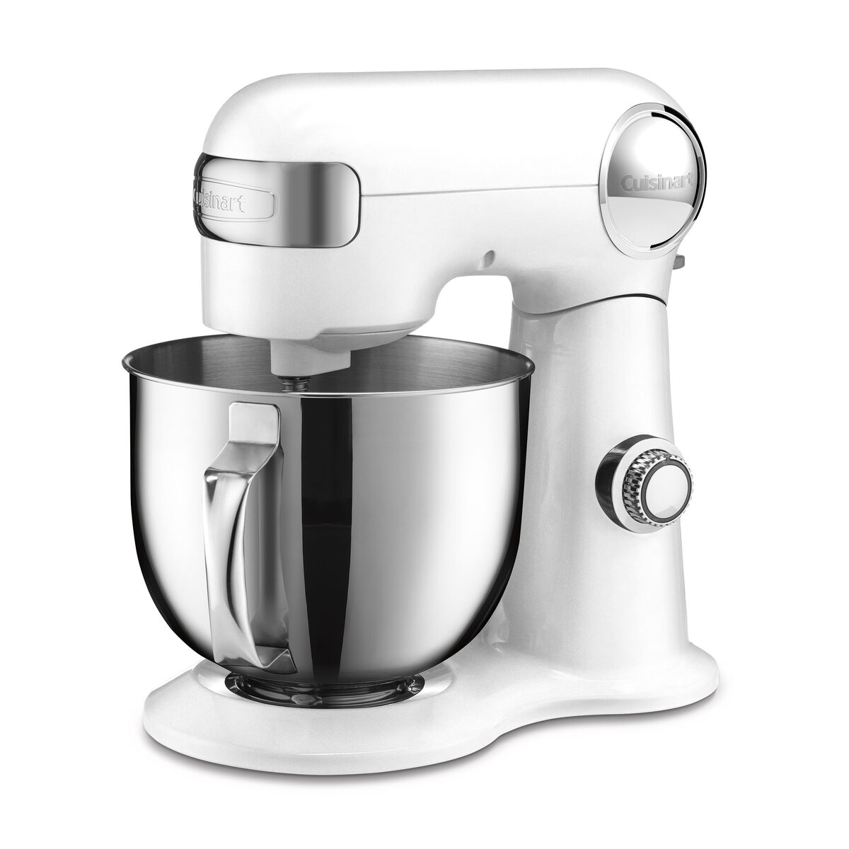 Cuisinart Precision Master SM-50NAS stand mixer in White Linen with handled stainless-steel bowl