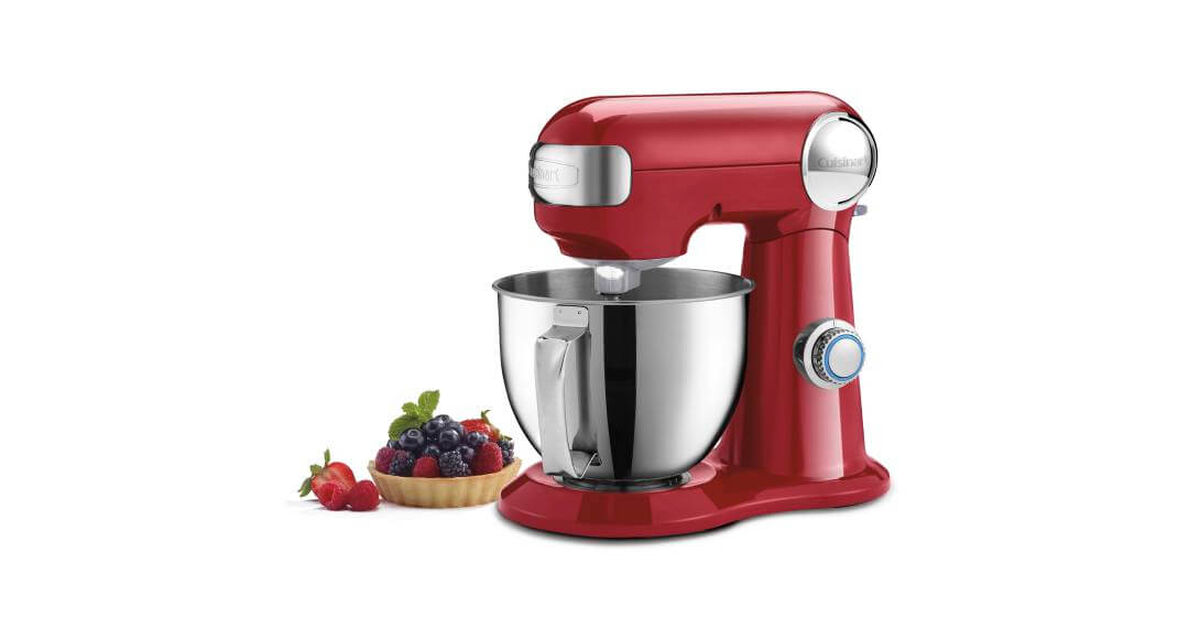 Cuisinart SM-35R Ruby Red tilt-back stand mixer with stainless bowl