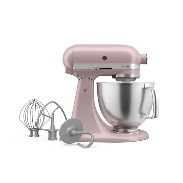 KitchenAid exact KSM192XDDR Dried Rose product image with its single bowl and named tools.