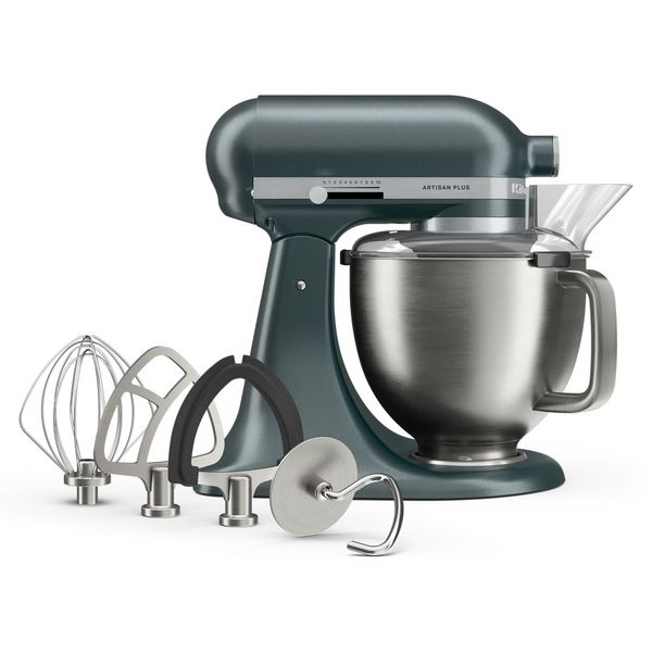 KitchenAid Artisan Plus KSM50PKVXJP Juniper tilt-head mixer with stainless bowl and included tools